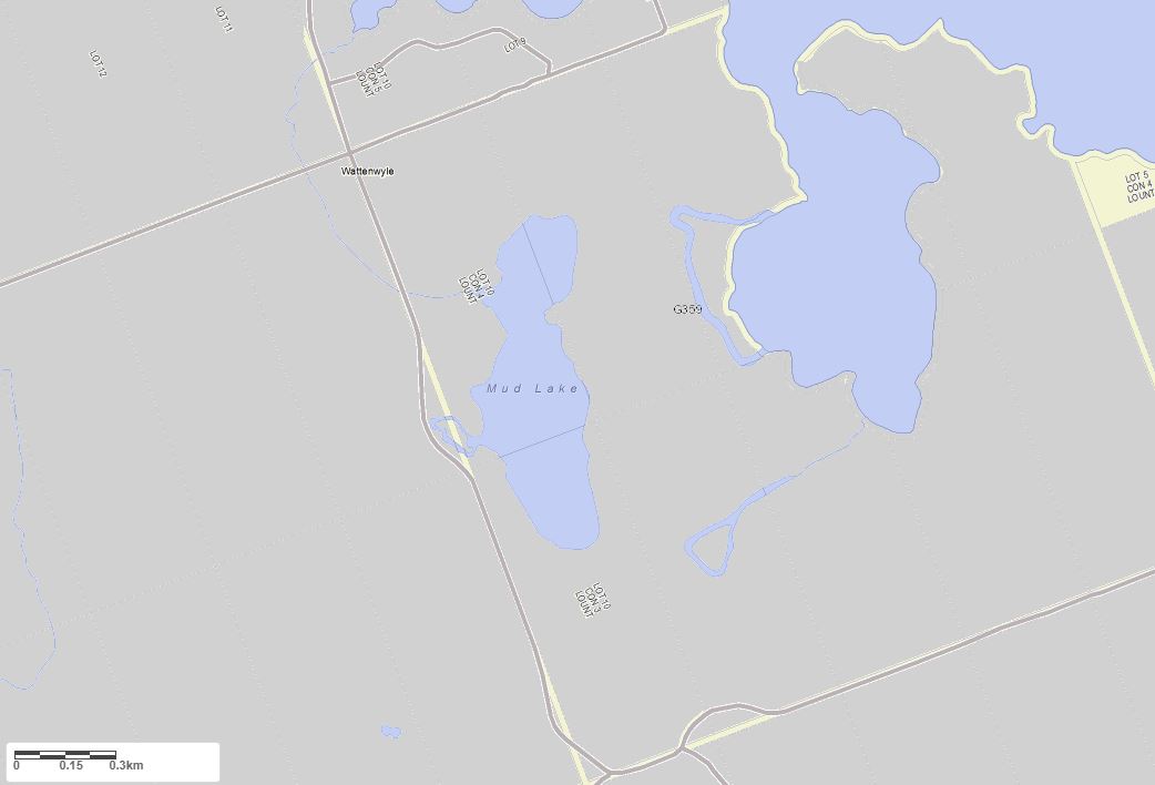 Crown Land Map of Wattenwyl Lake in Municipality of Unorganized and the District of Parry Sound